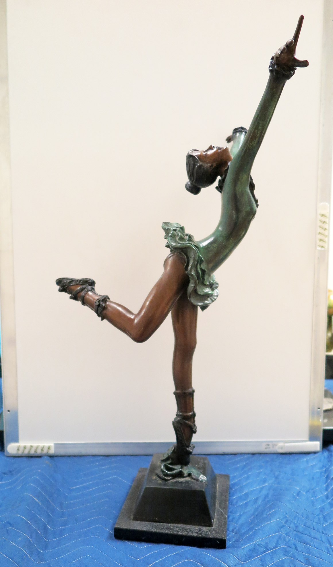 Bronze Ballerina Signed by A Fayral with Marble Base Modernism